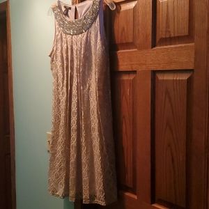 Womens 0X Gold Lace Special Occasion Alfani Dress